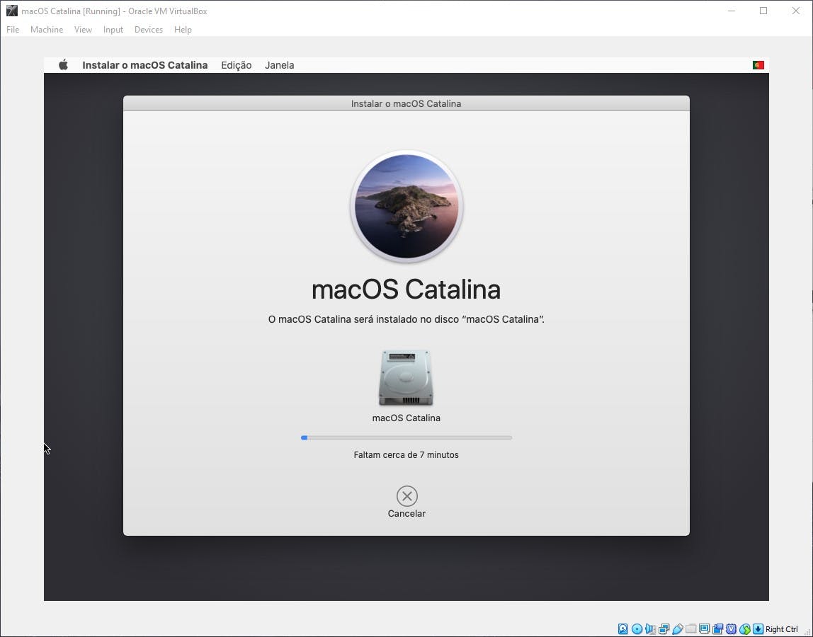 mac OS Catalina no VirtualBox