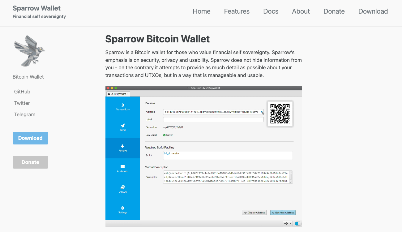 Sparrow Wallet